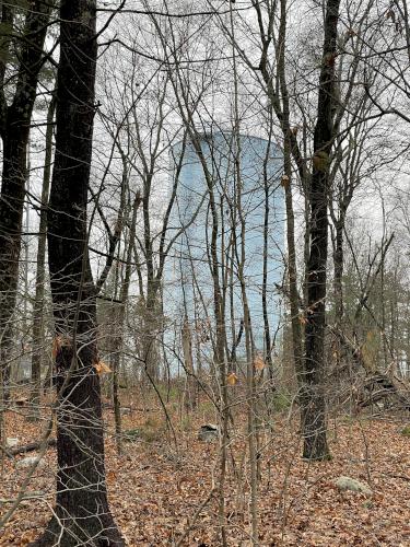 water tower in December at Great Hill in eastern MA