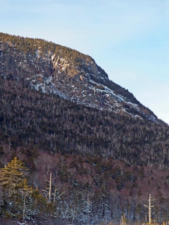 view in December of the shoulder of East Osceola from Greeley Ponds near Lincoln in central New Hampshire