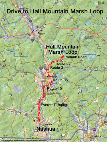 Hall Mountain Marsh loop drive route