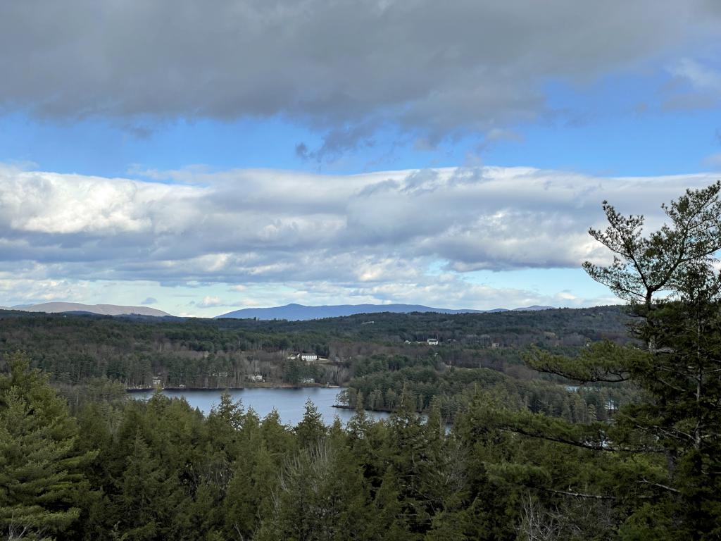 Lake Wicwas in November as seen from White Mountain Ledge at Hamlin Conservation Area in New Hampshire