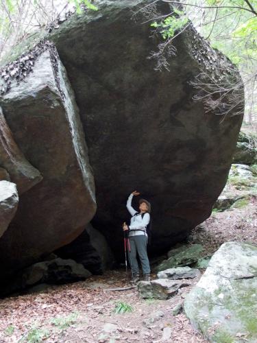 Wolves Den rock at High Ledges Wildlife Sanctuary near Shelburne in northwestern Massachusetts