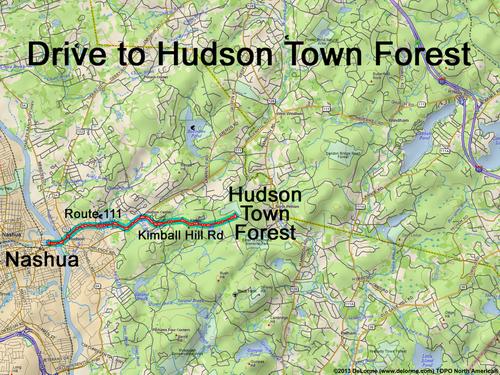 Hudson Town Forest drive route