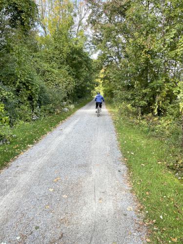 trail in October at the Island Line Trail in northwest Vermont