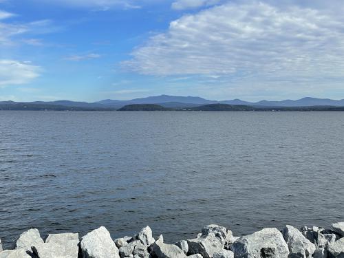 view east in October toward Vermont's Green Mountains from the Island Line Trail in northwest Vermont