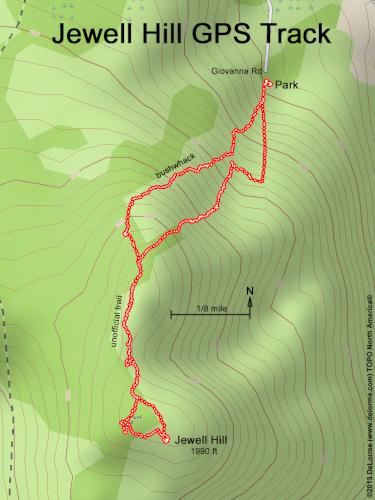 GPS track at Jewell Hill in western New Hampshire