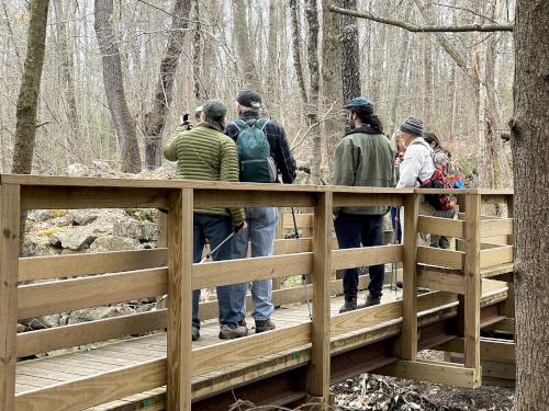 bridge in April at Joe English Reservation in New Hampshire