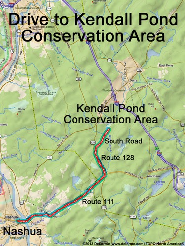 Kendall Pond drive route