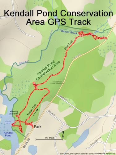 GPS track at Kendall Pond in southern NH