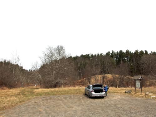 parking lot at Keyes Parker Conservation Areas in Pepperell MA