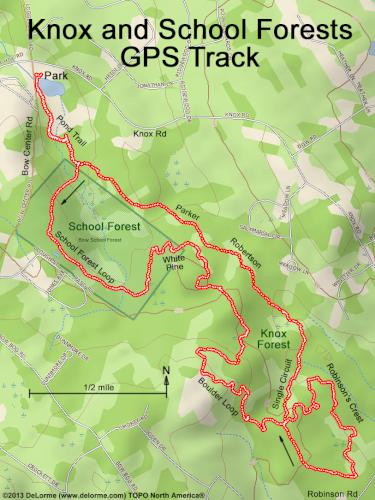 Knox and School Forests gps track