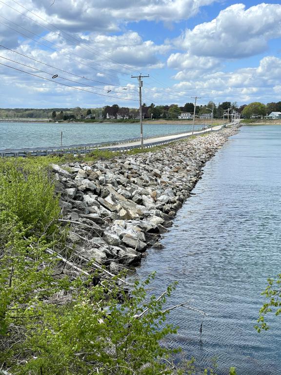 access bridge in May to Mackworth Island near Portland in southern Maine