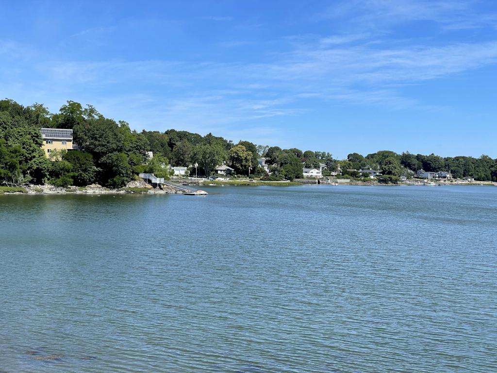 Salem Harbor in June as seen from the Marblehead Rail Trail in northeast Massachusetts