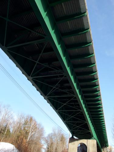 Route 4 bridge in January at Mascoma River Greenway at Lebanon in western New Hampshire