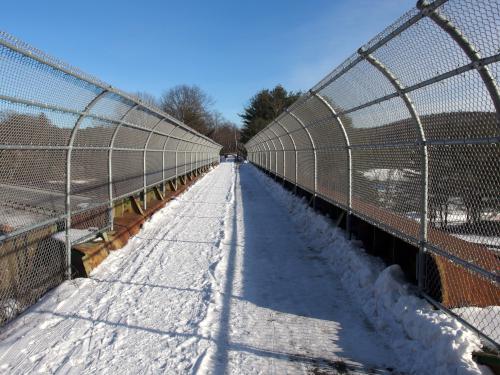 bridge in January over Route 89 on the Mascoma River Greenway at Lebanon in western New Hampshire