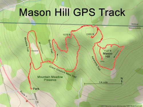 GPS track in August at Mason Hill in northwest MA