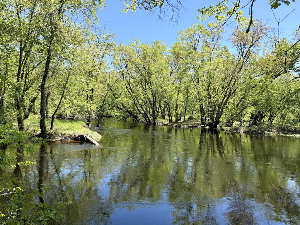 view of the Contoocook River in May at McCabe Forest in southern NH