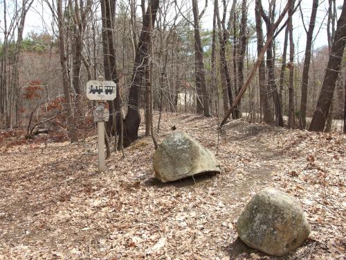 entrance in April to the Peanut Rail Trail in southeast New Hampshire