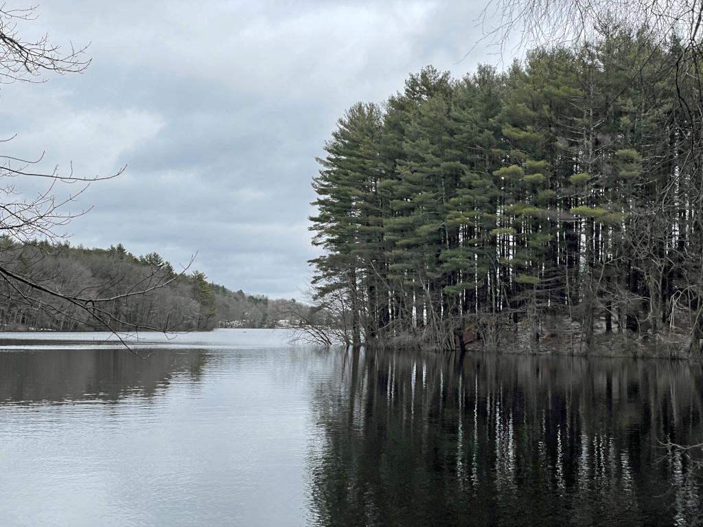 view in April of Middleton Pond in northeast MA