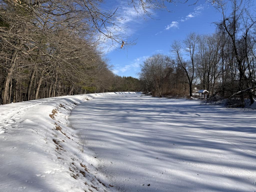 Nashua Canal in February at Mine Falls Park in Nashua NH