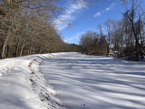 Nashua Canal in February at Mine Falls Park in Nashua NH