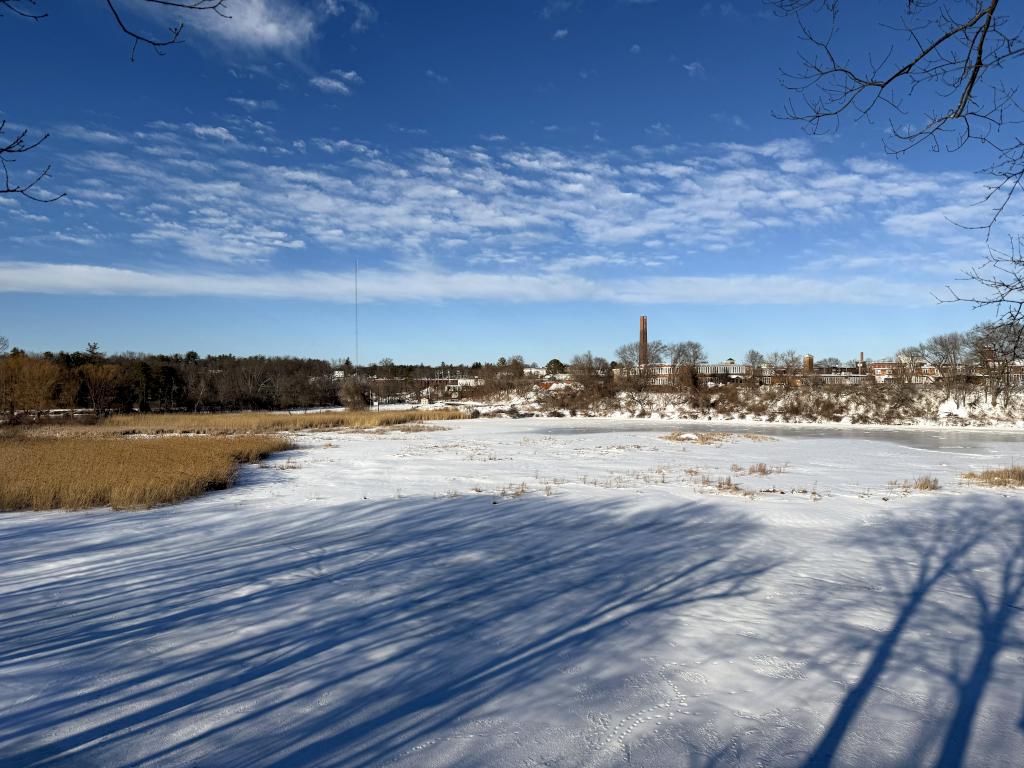 Mill Pond in February at Mine Falls Park in Nashua NH