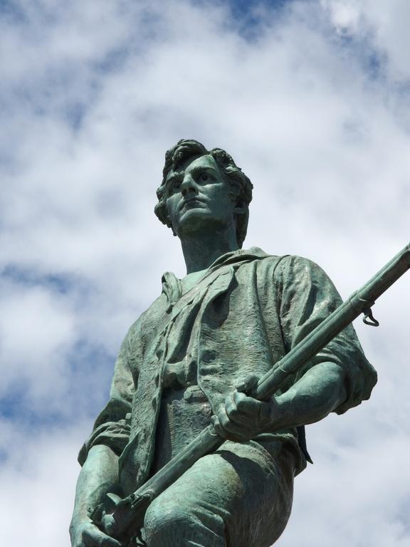 here is the famous Minuteman statue on the green at Lexington in Massachusetts