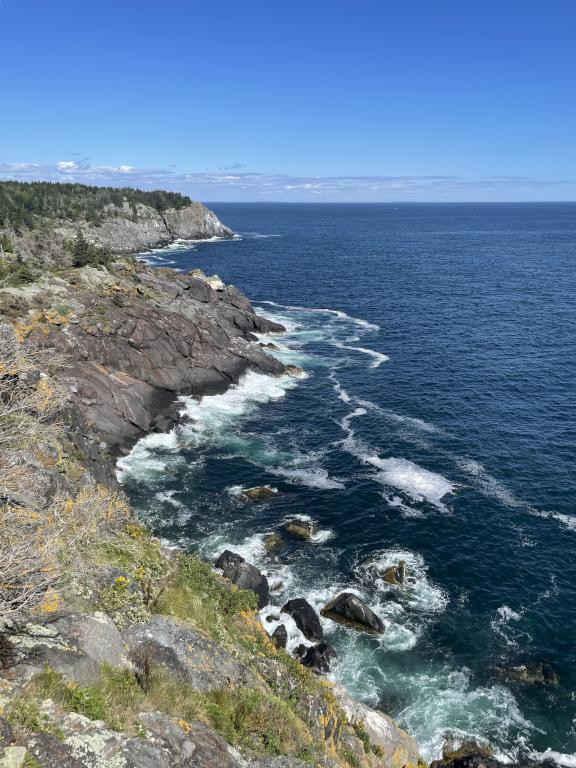 Atlantic Island coastline in September on Monhegan Island off the coast of Maine