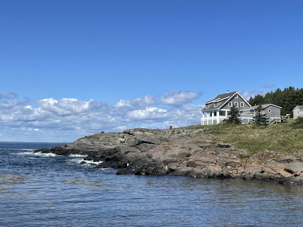 shoreside house in September on Monhegan Island off the coast of Maine