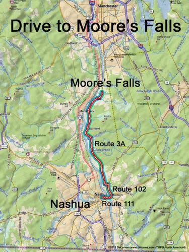 Moore's Falls drive route