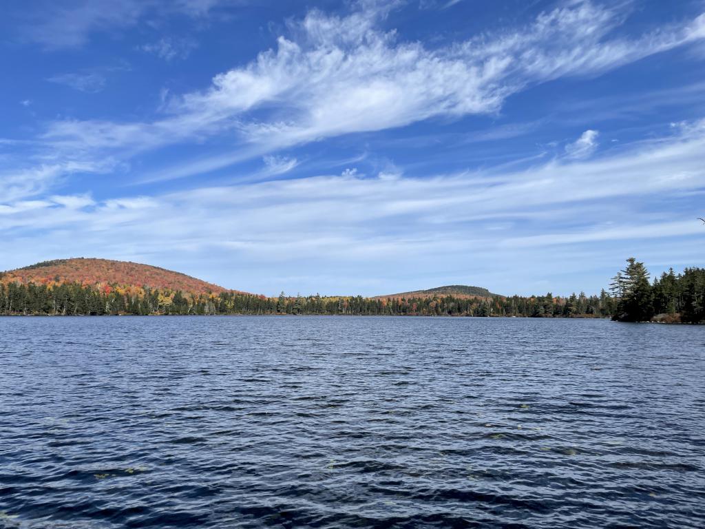 Mountain Pond in October as seen from the Mountain Pond Loop trail in New Hampshire