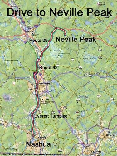 Neville Peak Forest drive route