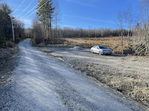 parking in December at Ossipee Hill in southern Maine