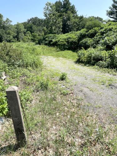 parking in July on the Peace Trail at Westford in northeast MA