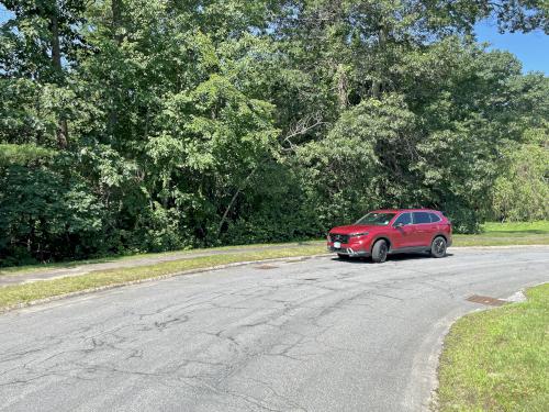 parking in July on the Peace Trail at Westford in northeast MA