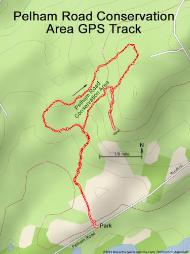 GPS track in July at Pelham Road Conservation Area in southern NH