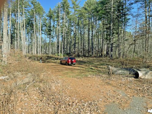 parking in November at Pelham Schools Natural Area in southern NH