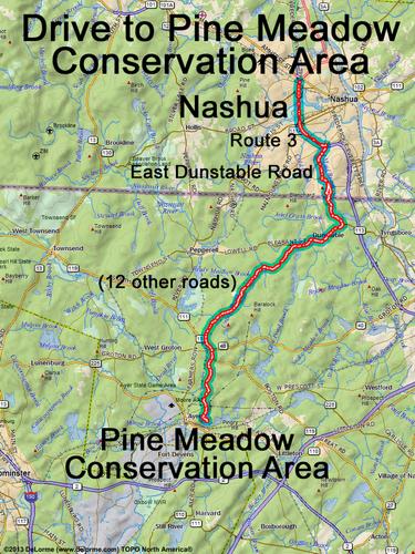 Pine Meadow Conservation Area drive route