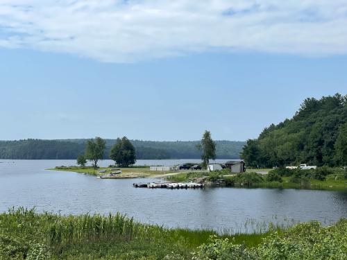 boating facility in July near Pottapaug Hill in central MA