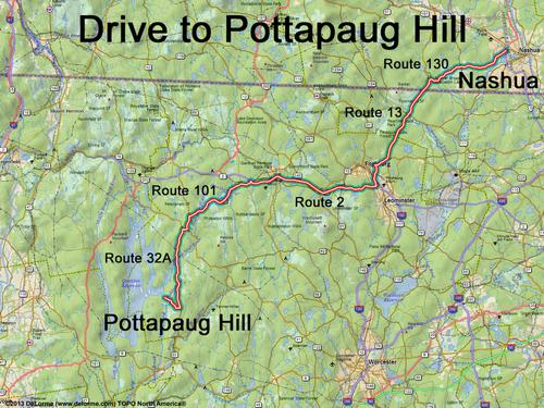 Pottapaug Hill drive route