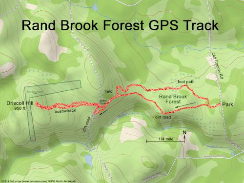 GPS track in May at Rand Brook Forest in southern NH
