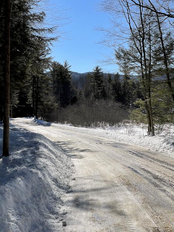 Great Rock Road in February at Red Hill River Conservation Area near Sandwich in central New Hampshire