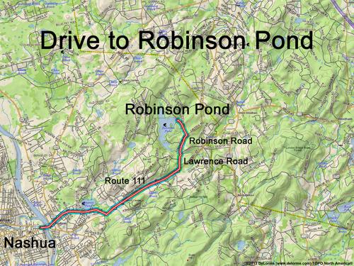 Robinson Pond drive route