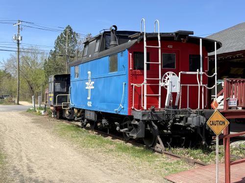rail car in May on the Rockingham Recreational Rail Trail in southeast NH