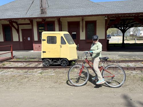 Andee in May on the Rockingham Recreational Rail Trail in southeast NH