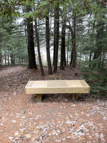 bench in December at Rotch Wildlife Preserve in southern NH