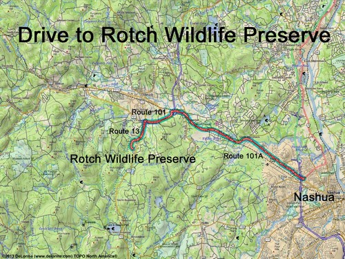 Rotch Wildlife Preserve drive route