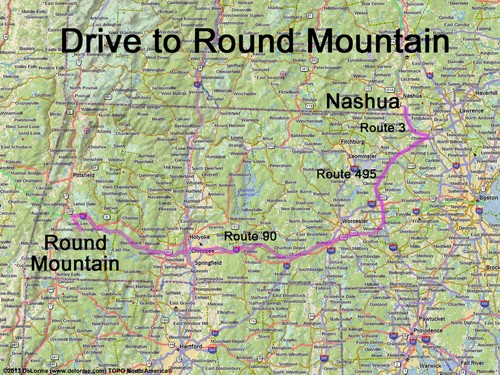 Round Mountain drive route