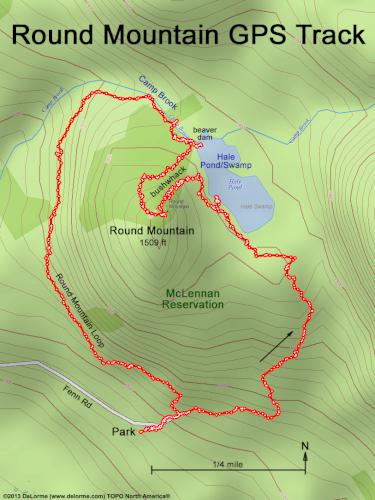 GPS track in August at Round Mountain in southwest MA