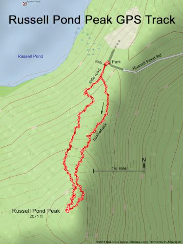 bushwhack in May to Russell Pond Peak in New Hampshire