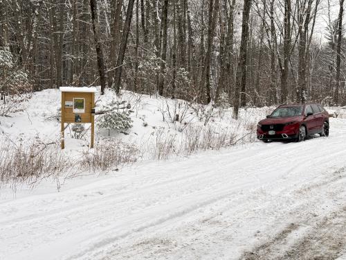 parking in January at Sawmill Swamp in southeast NH